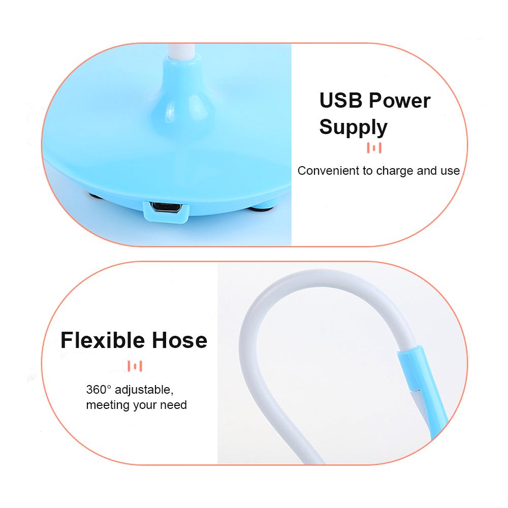 Wiederaufladbare LED-Schreibtischlampe, tragbar, USB-Aufladung & Netzstecker, 360 Grad flexibler Schlauch, Leselampe für Studenten, Kinder