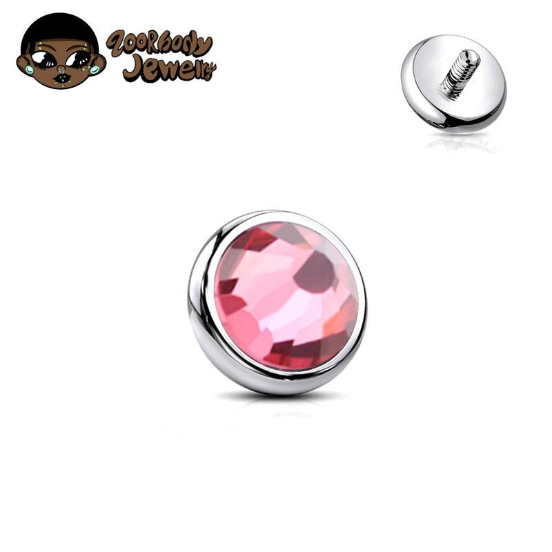 1 Pezzo Titanio Astm F136 Lunetta Terminale Fondo Piatto a Cupola Ancore Dermiche Top Gioielli Unici per il Corpo Design Delicato Piercing Per Donne