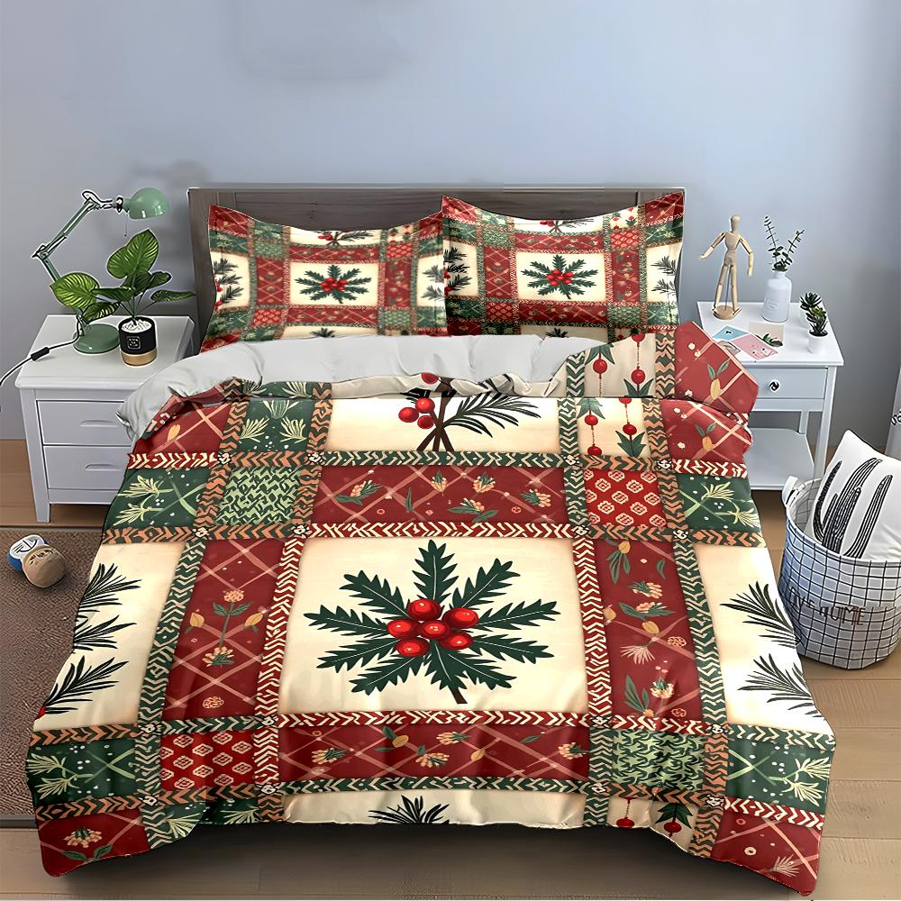 Christmas Gifts and Ornaments Design Bedding set (1 duvet cover, 2 pillowcases, duvet not included)