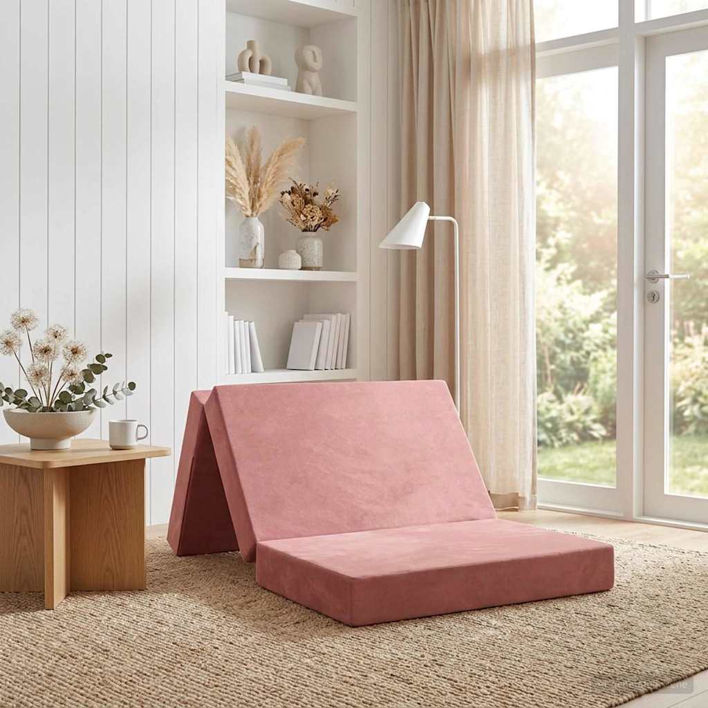 Folding Sofa Bed 80 x 67 x 45 cm Pink