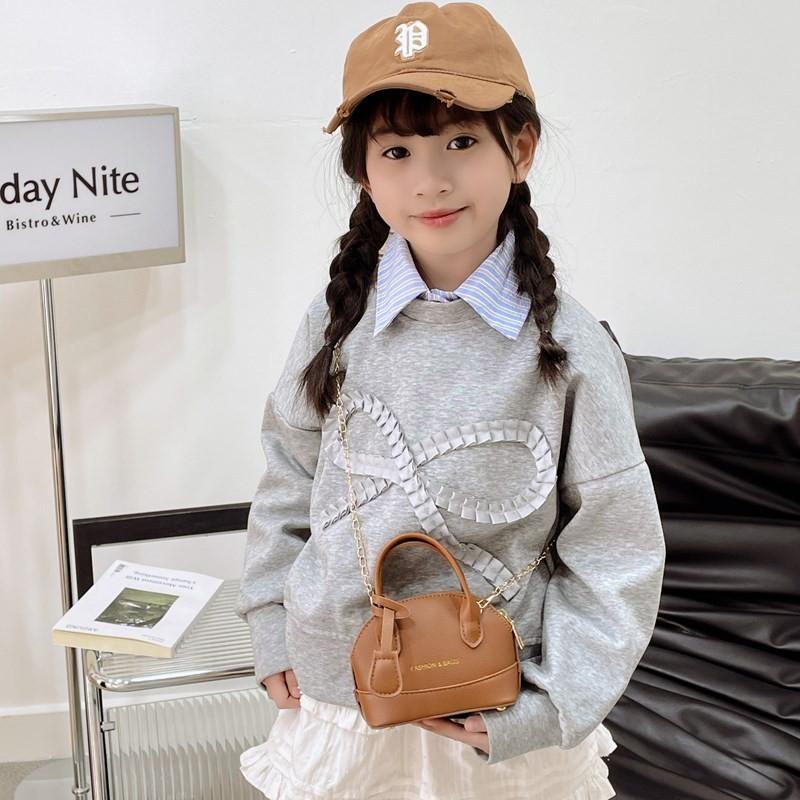 Solid Color Unisex Mini Pu Shell Bags Stitch Detail Children School Outings