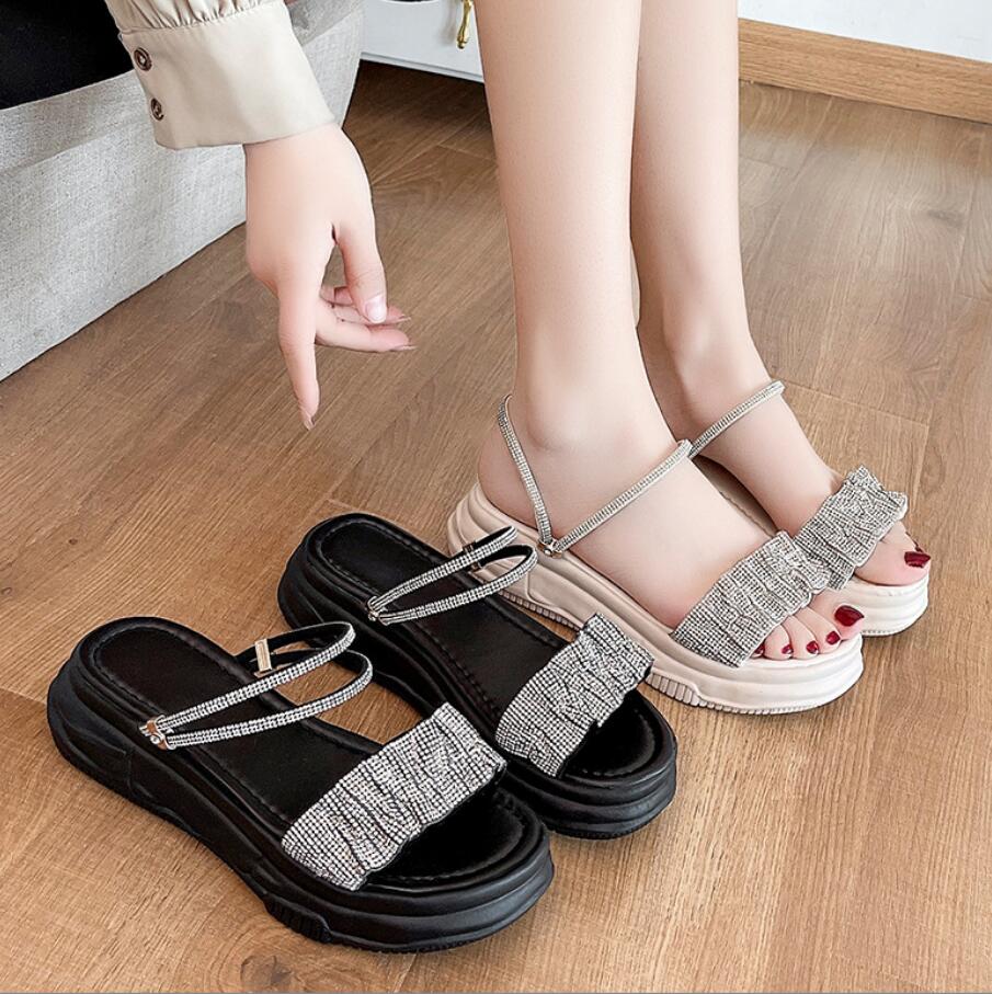 Women Slippers Girls Wedges Flip Flops Sandals Heels Outdoor non-slip Ladies Slides Beach Shoes Casual Breathable sandals
