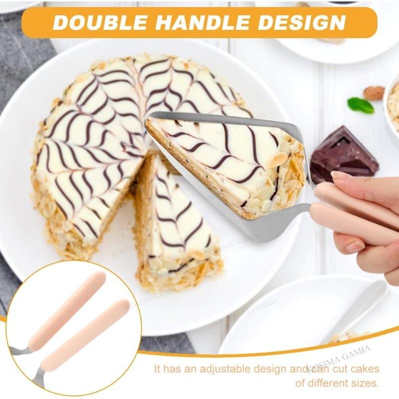 Stainless Steel Cake Divider Cake Slicer Cutter Triangle Cake Cutter Double Handle Design Strong Durable Easy to Clean Size