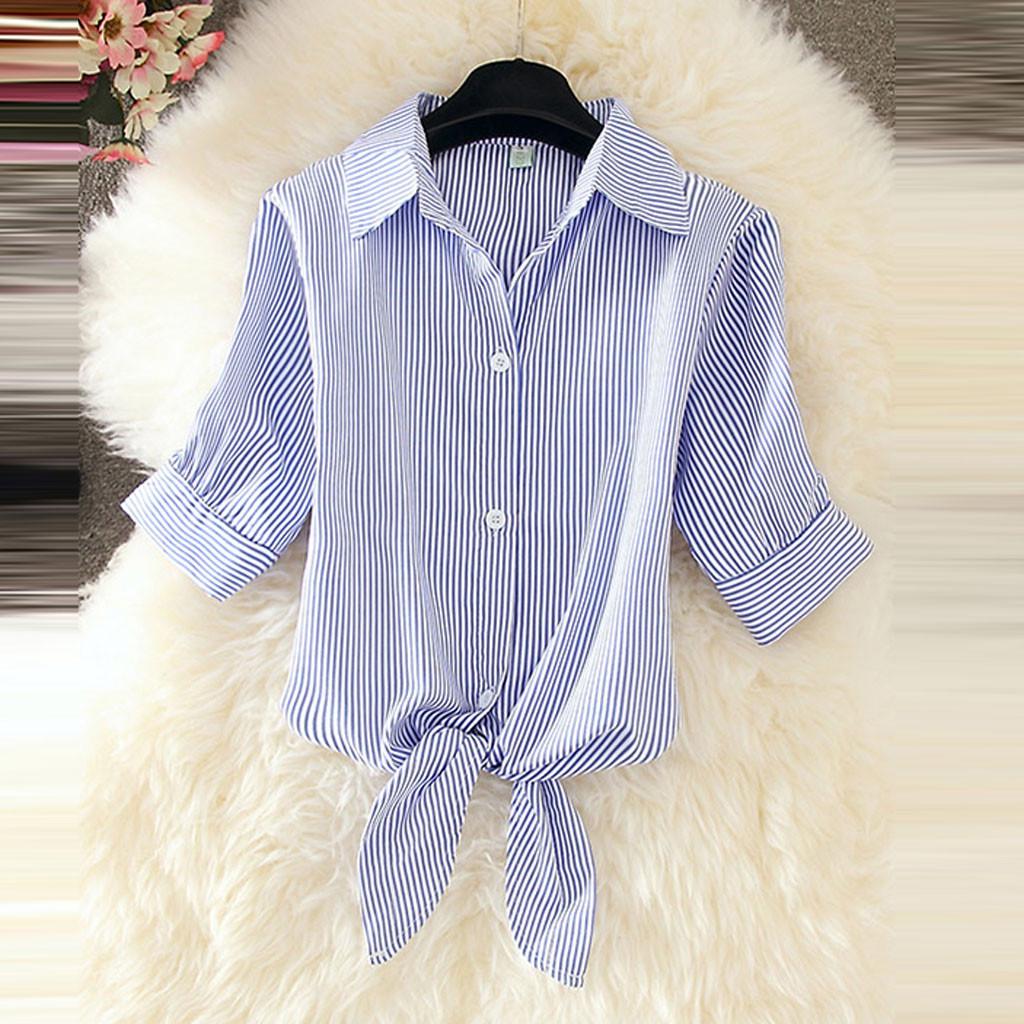 

Модная женская повседневная рубашка с отложным воротником и коротким рукавом Ladeis, топы на пуговицах XXXL темно-синий