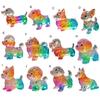 Colorful Glass Dog Ornaments Rainbow Gradient Puppy Figurines Decorative Dog Sculpture Gift for Holidays Birthdays