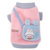 Cat Clothes Winter Contrasting Colors Bunny Satchel Fleece Jacket Kitten Puppy Two-legged Clothing Warm Pet Clothing