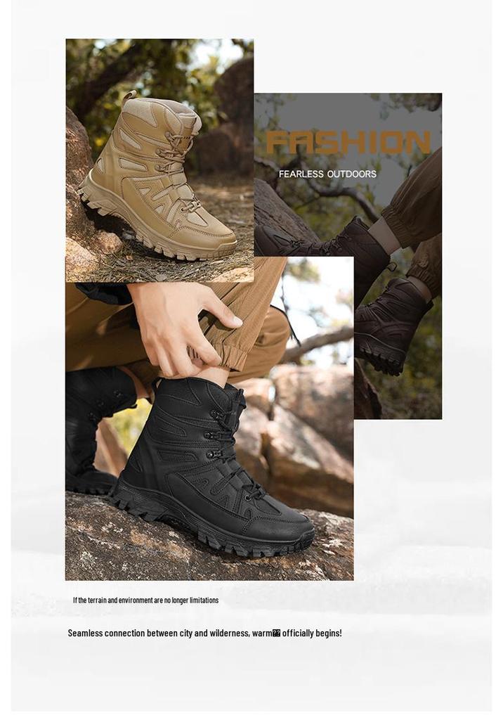 Men's Large Combat and Hiking High-Top Boots