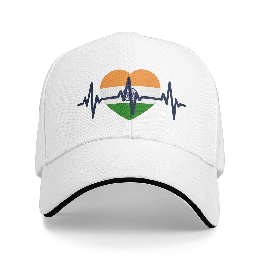 Heartbeat Of India Patriotic Heart Design  Casual Baseball Cap Summer  Trucker Hat Sun Snapback Cap Unisex-TeensN Baseball Caps
