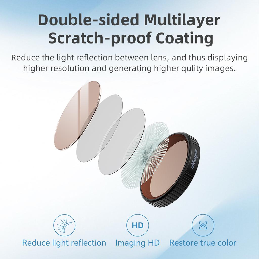 UV/CPL/ND8/16/32/64 Filter Kits For DJI Osmo Action 5 Pro 4 3 Optical Glass Aluminum Alloy Frame Action Camera Accessories