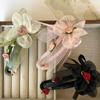 1 piece of hair accessory vintage claw clip romantic fabric flower exquisite high-end grip clip 11.5*6cm