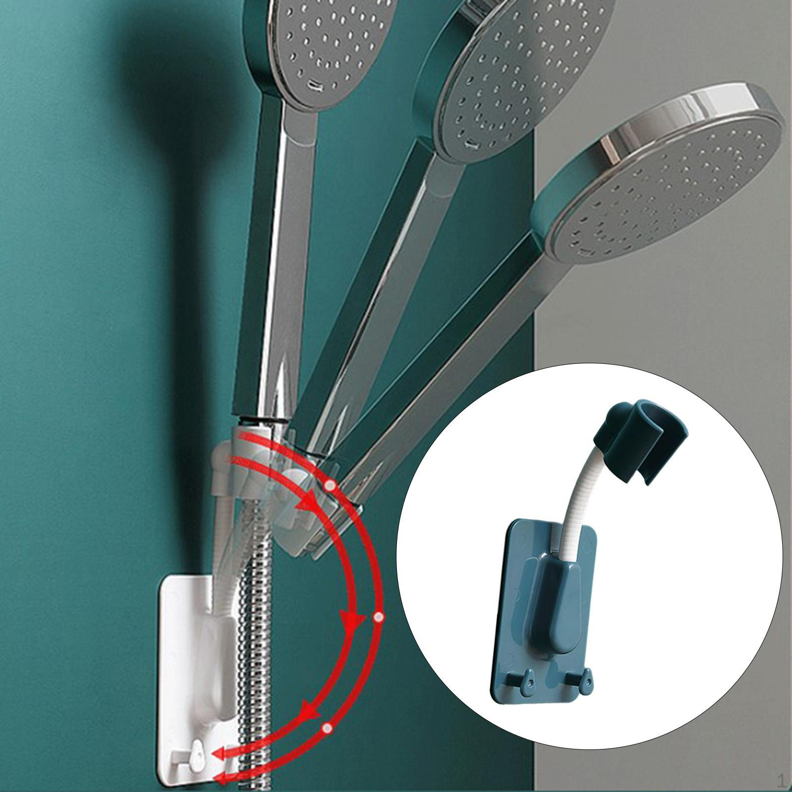 

Shower Bracket Fixing Seat, Rotatable Holder with Hooks, Bathroom Sprinkler Adjustable Angle 15cmx6cm синій