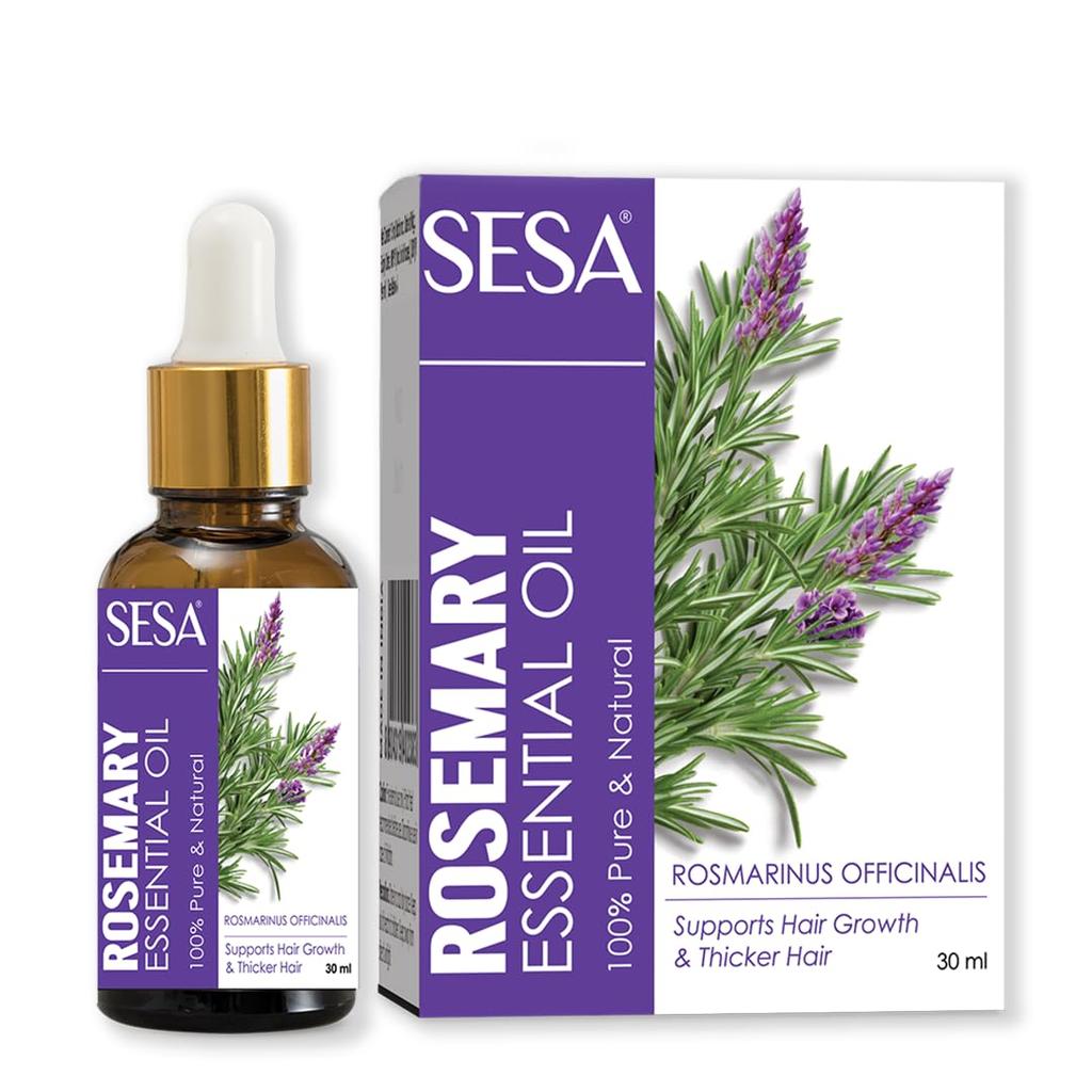 Sesa Rosemary Essential Oil 30ml For Hair Growth & Skin, Natural Hair Fall Control Oil For Men & Women, Pure Aromatherapy Diffuser Oil