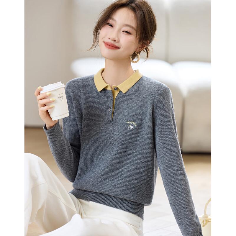 

Srcr Women s 100% Wool Color Block Mock Two-Piece Sweater M