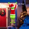2D Weihnachten Mann mit grünen Haaren Hängende Weihnachtsdekoration 2025 Frohe Weihnachten Geschenk Feiertag Innen Außen Spaß Dekoration Hängendes Geschenk