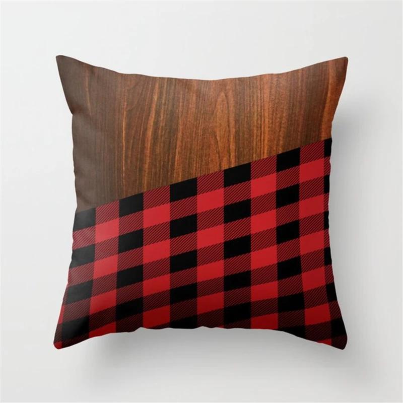 Juste De Coussin Géométrique Pour La Décoration Intérieure, Ferme, Oreiller De Canapé, Bois Créatif, Taie D'oreiller En Marbre Mars, Mode