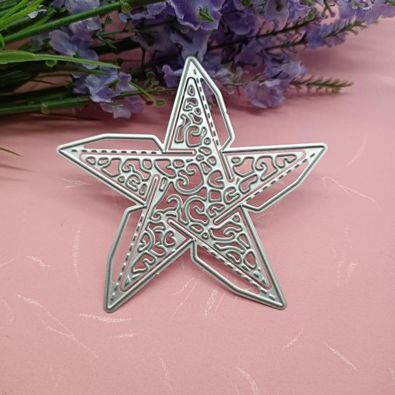 Metal 3D Star Shape Cutting Dies DIY Embossing Script Die Stencils Carbon Steel Die-Cut for Scrapbook Card Album Making