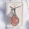 Stainless Steel Crystal Net Necklace Unisex Stone Collecting Holder Interchangeable Crystal Cage Adjustable Chain Anti-Tarnish