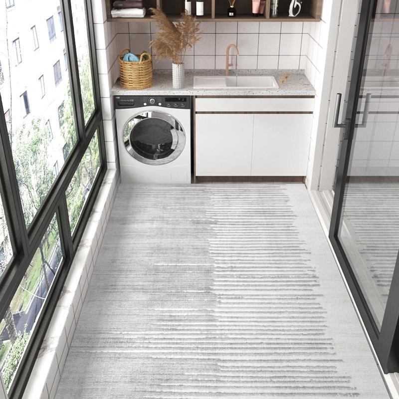 Striped PVC Kitchen Carpet Living Room Non-slip Leather Rugs Thick Entrance Door Mat Balcony Waterproof Oil-proof Large Area Rug