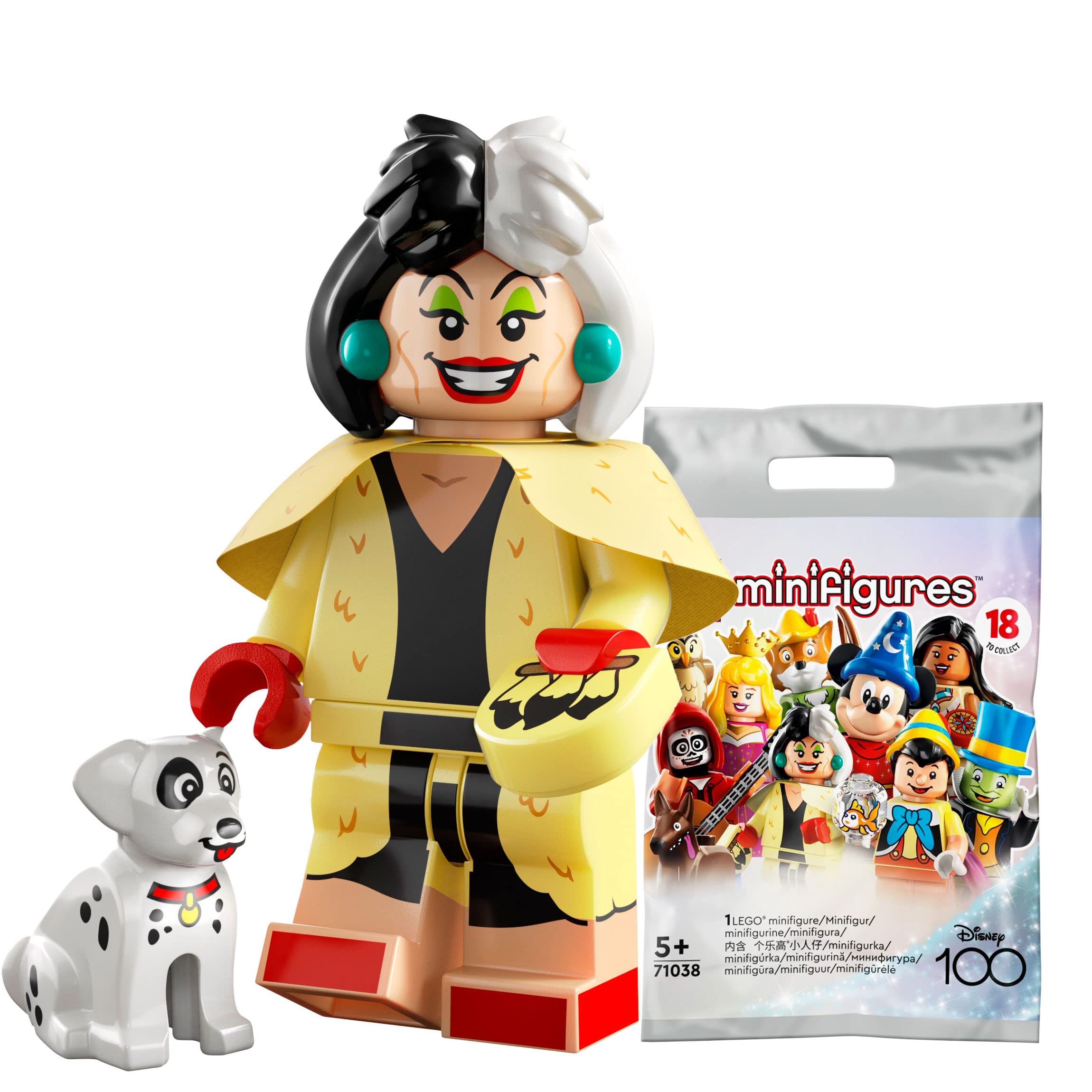 

LEGO Disney 100 Minifigure Cruella de Vil & Dalmatian Puppy [71038-13]