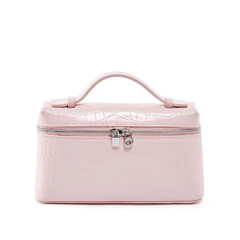New Leather Lunch Box Bag High-quality Alligator Pattern Single-shoulder Women's Fashionable All-matching Cross-section Small Square