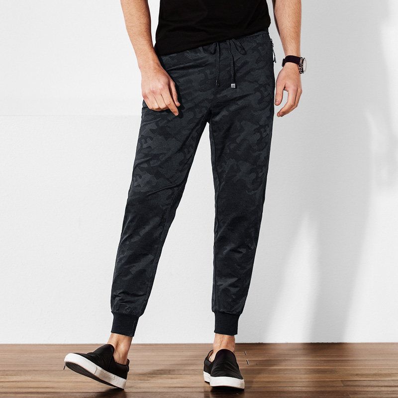 Special Sale/Paper Crane Sports Pants Men's Silm Closed Cropped Harem Pants Camouflage Jogger Pants 9 Tide Sweatpants 9830