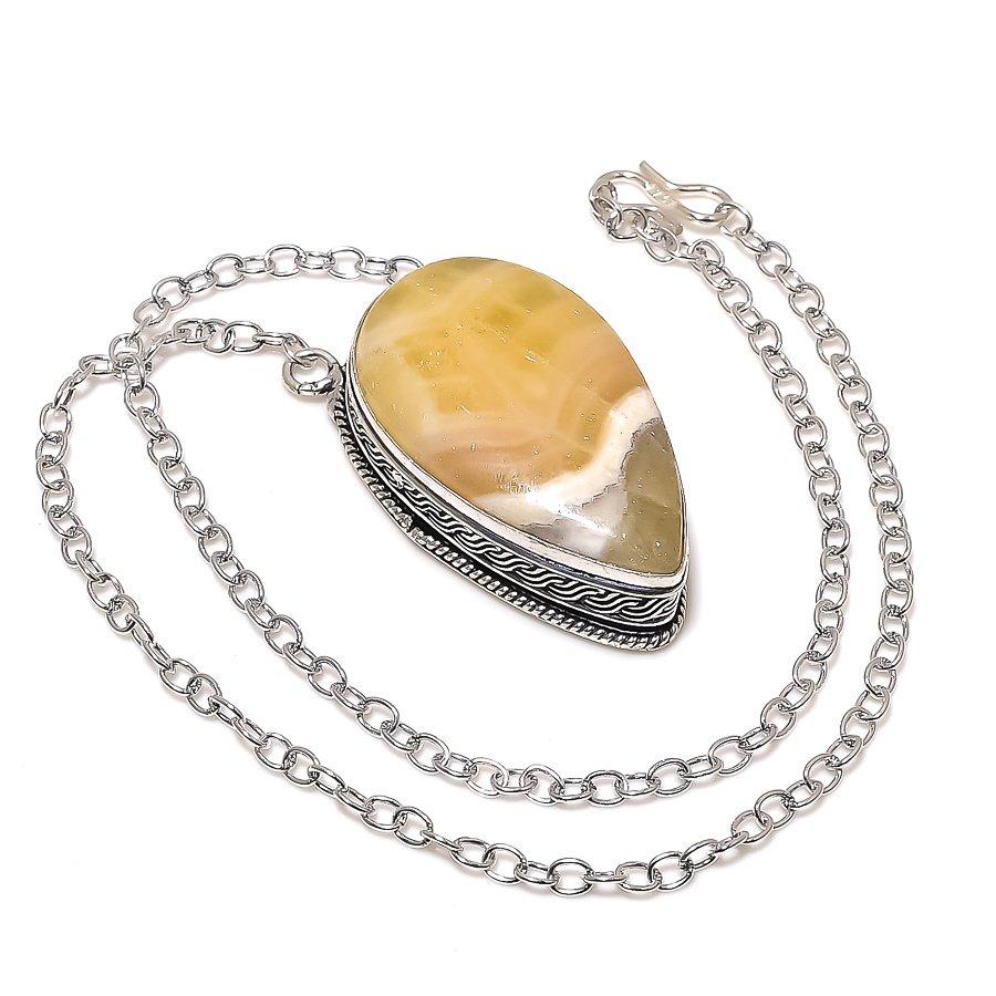 

Septarian Stone Gemstone Handmade Ethnic Jewelry Necklace 18 SR-2205
