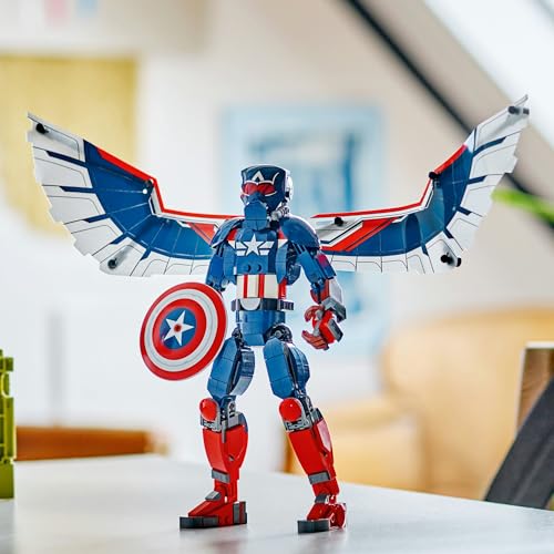 LEGO Marvel New Captain America Figure 359 Pieces Toy, Birthday Present, Building Blocks, Boys, Girls, Children Ages 8, 9, 10, Elementary School Stude
