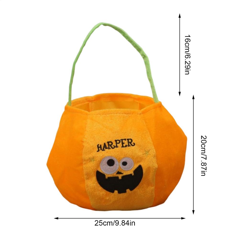 2025 Halloween Candy Bucket Handheld 3D Embroidered Trick-or-Treat Basket Non-Woven Halloween Festival Candy And Snack Bags