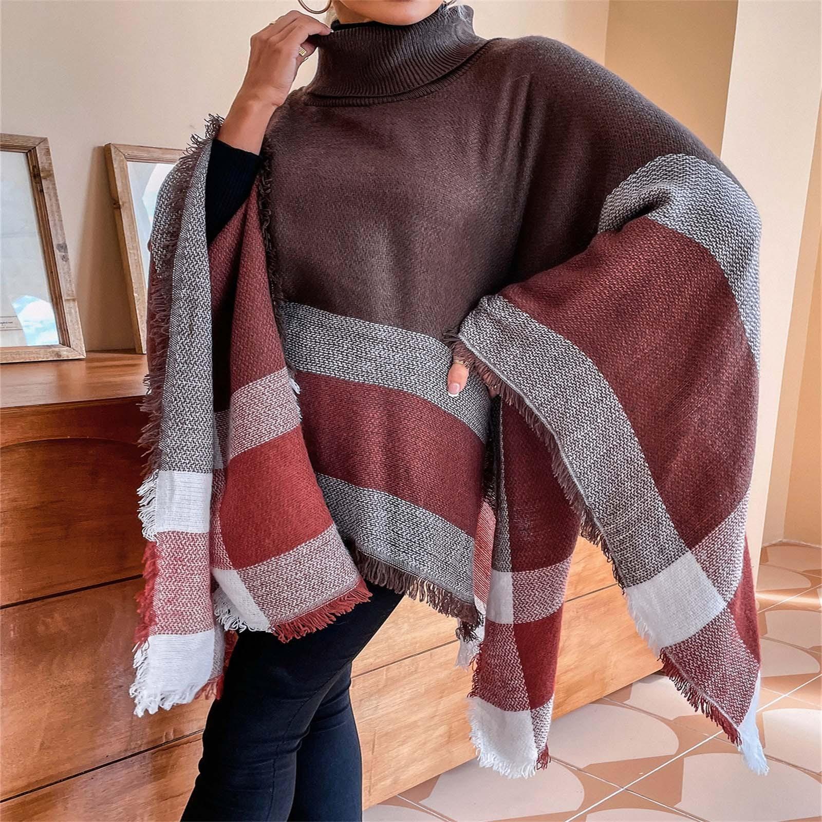 

Женский модный темпераментный повседневный легкий роскошный клетчатый свитер с бахромой, пальто M кофейный