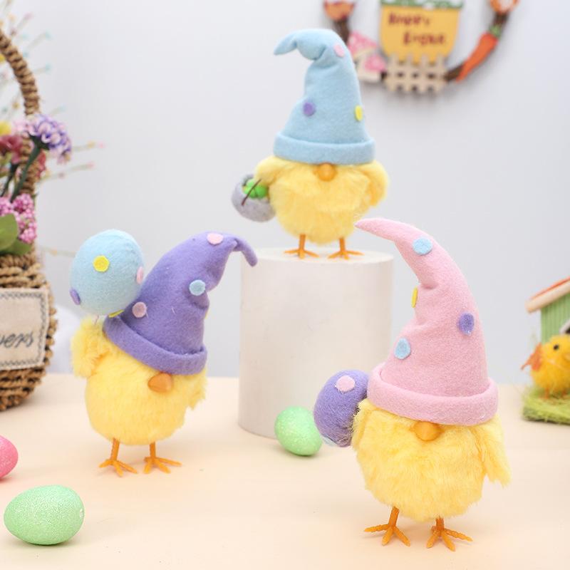 1-5PCS Easter Decor Instagram Cute Egg Chick Doll Ornament Festival Party Gift Home Decoration Seasonal Display
