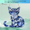 Cat Acrylic Sun Catcher Window Hanging Ornament Blue Cat Sun Catcher with Chain Wall Art Decor Gift for Friends And Family