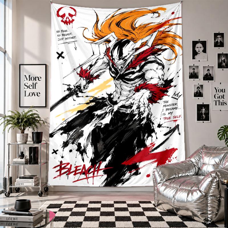 Wall TapestryBleach anime Art Hanging Cloth Decorative Background Cover for Room Decoration