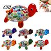 Clear Glass Figurine for Car Hand Blown Millefiori Turtle Figurine, Mini Colorful Tortoise Statue, Cute Handcrafted Desk Accessory Cartoon Sea
