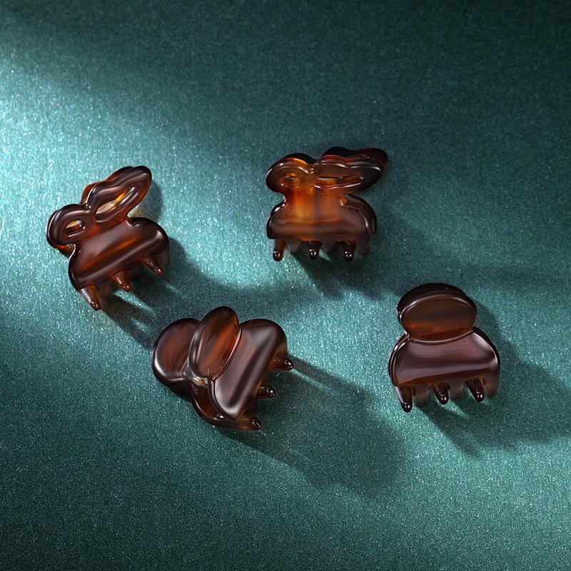 CHIMERA 4-Piece Hair Claw Clips, Air Bangs Hair Claw, Top and Side Acetate Board Hair Clips