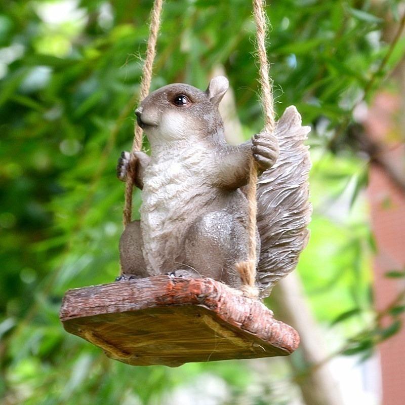 Krásná Houpající se Koala Medvěd Panda Veverka ZOO Závěsná Socha Venkovní Figurky pro Patio Dvůr Zahradní Dekorace Řemesla