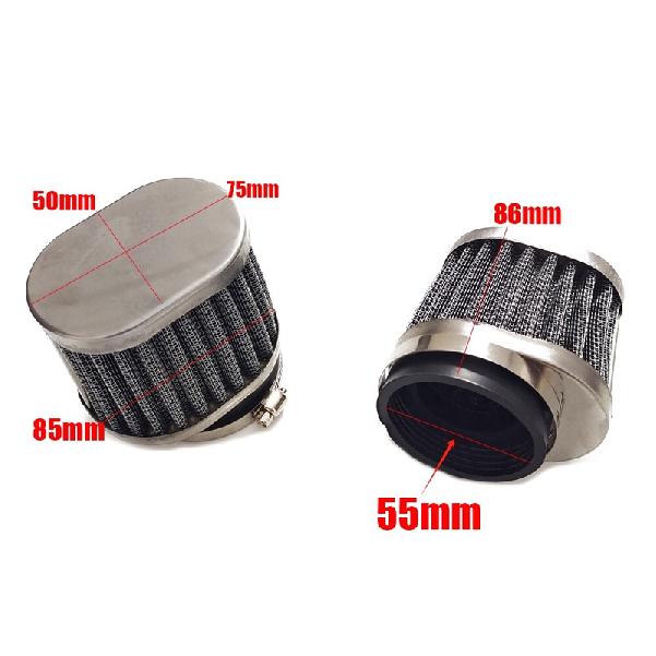 2Pcs Motorcycle High Flow Air Filter 55mm For Motocross Scooter Air Pods Cleaner