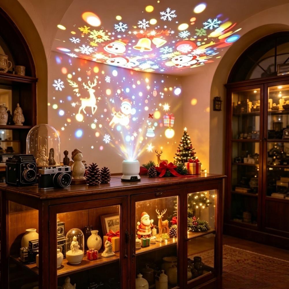 Rechargeable/Plug-in Christmas Projector Light Ocean Night Light  on Ceilings and Walls