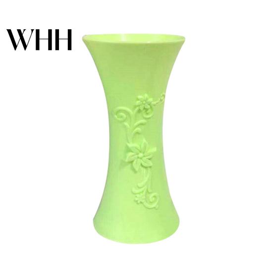 Plastic Embossment Vase Flower Arrangement Pot Container Home Office Table Decor