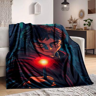 1 ks Flanelová deka Harry Potter, Měkká šetrná k pokožce s digitálním potiskem, Různé velikosti k dispozici pro rodinu, přátele, narozeniny