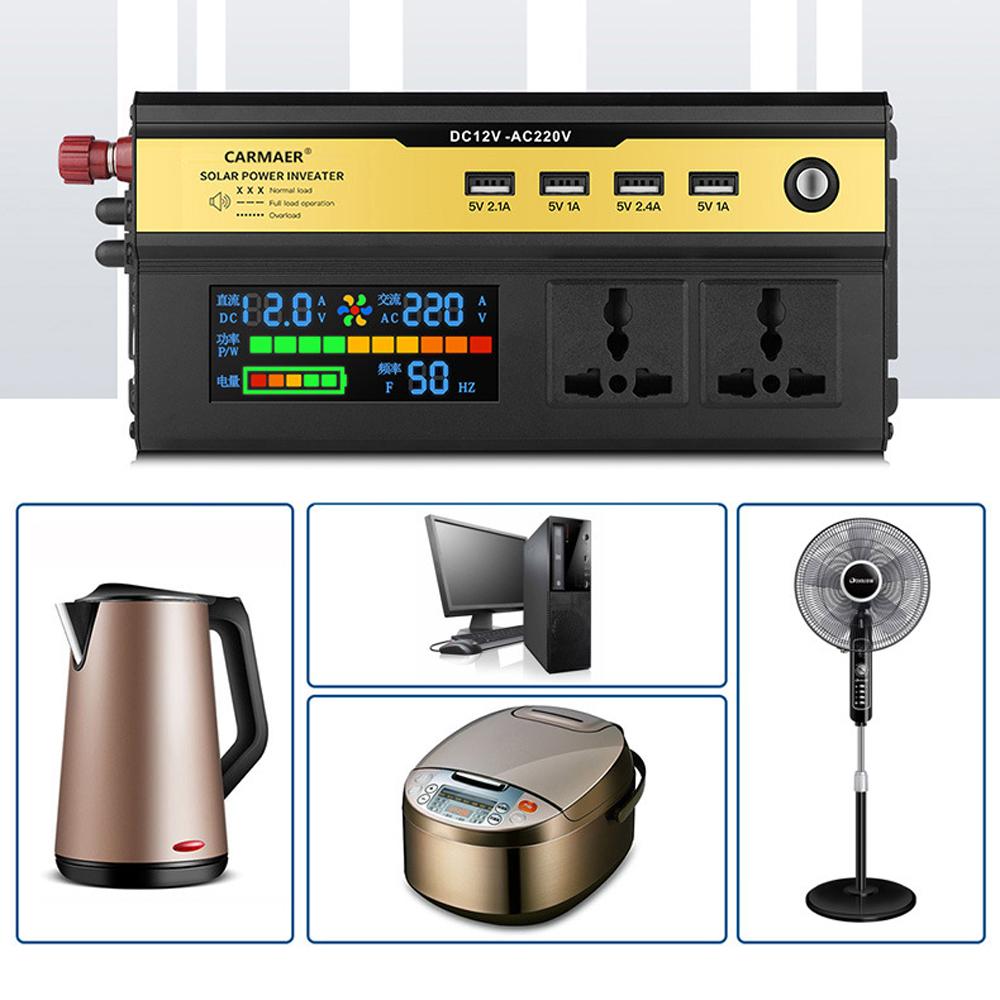 6000W Car Power Inverter LED Digital Modified Sinewave Inverter 12V To 220V Converter with AC