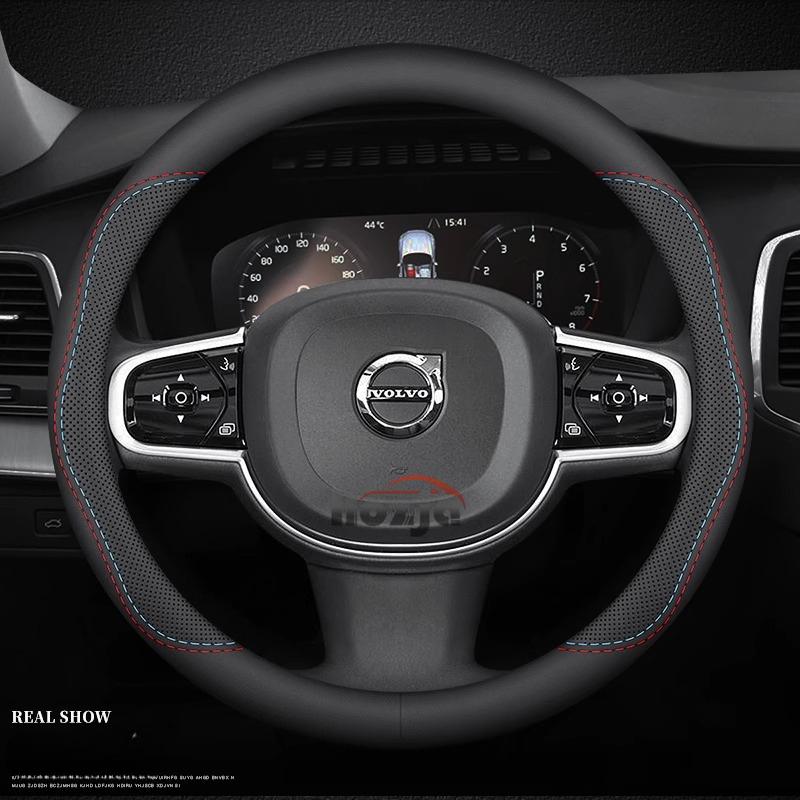 Car Leather Steering Wheel Cover for Volvo XC90 S90 XC60 V90 V60 B4 B5 B6 T4 T5 T6 T8 D4 D5 2012 -2025 Auto Accessories