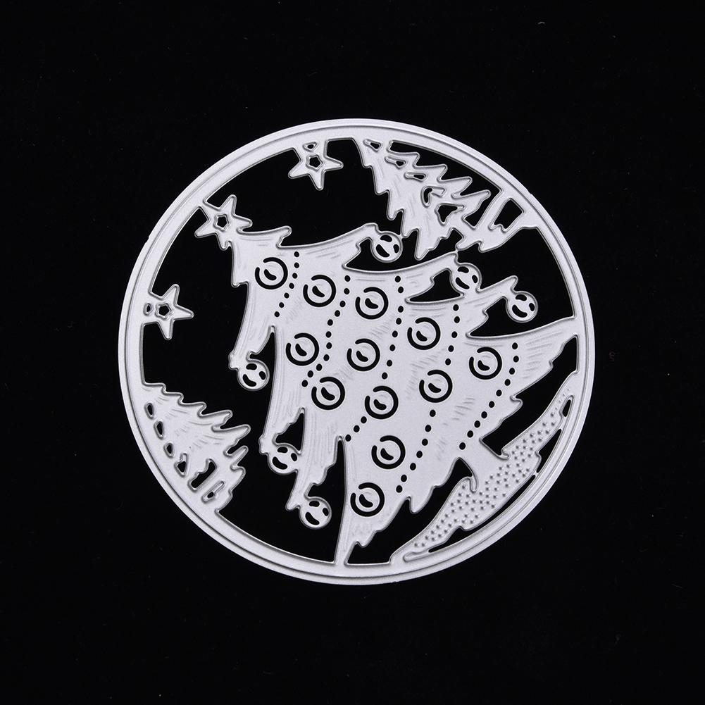 Kreisrahmen Weihnachtsbaumschmuck Metall Silbern Schablone Präge Stanzformen Für DIY Scrapbooking Papieralbum Kartenherstellung