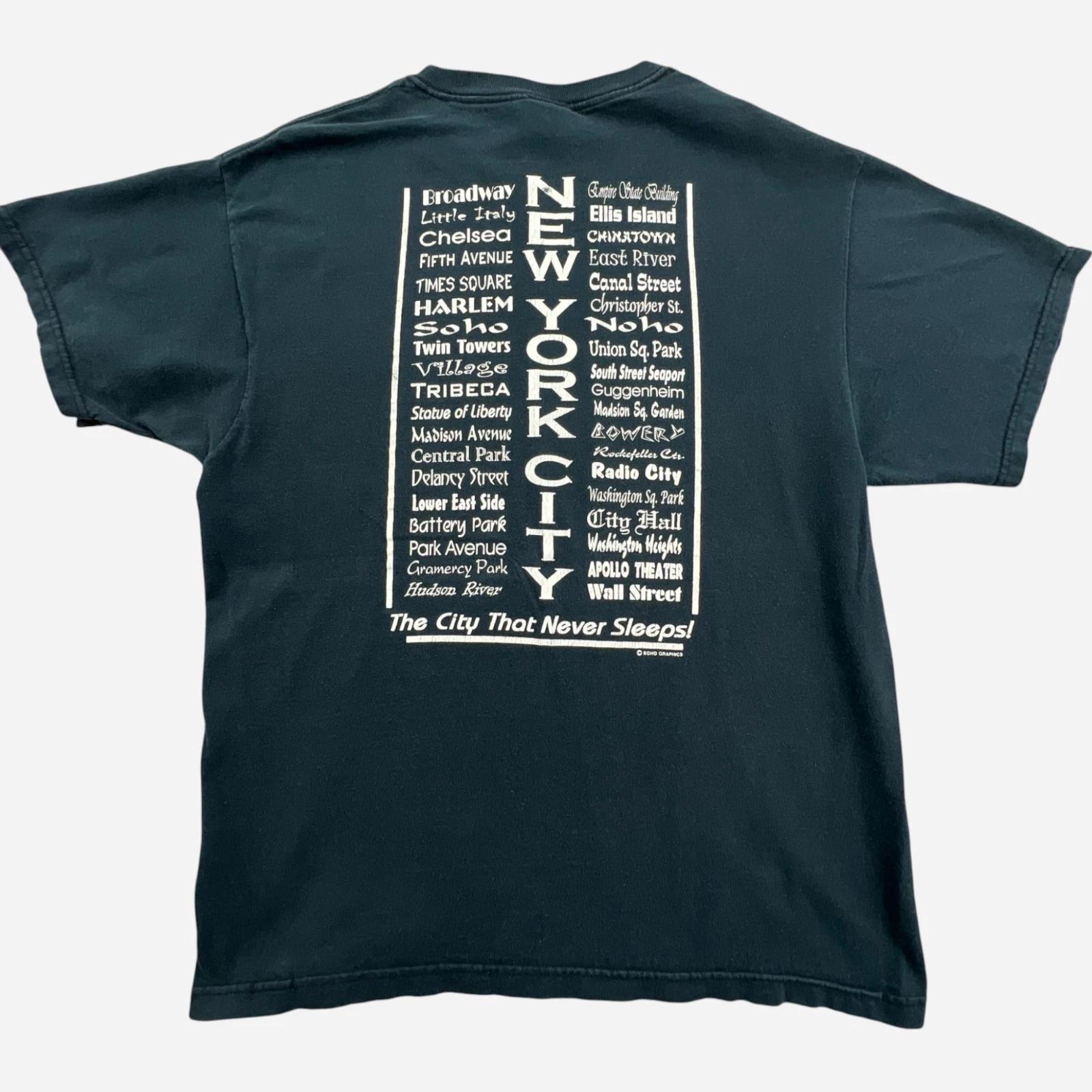 

Vintage New York City T Shirt Mens Large Black Distressed Sights & Scenes Tee S