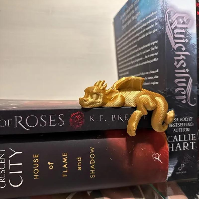 Dragon Bookends Sleeping Dragon Bookshelf Decor 3D Print Sleeping Dragon Bookshelf Sitter Dragon Figurine For Bookshelf Vintage