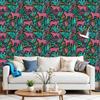 Leopard Tropical Leaves Bright Wallpaper 22.83"X118" Waterproof Wallpaper for Living Room/Bedroom/Bathroom PVC Wall Sticker