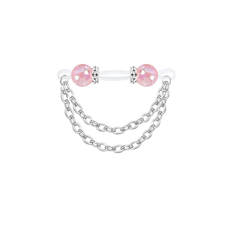 1 Pair Adjustable Fake Nipple Rings No-Pierce Acrylic Nipple Rings With Glitter Beads Perfect For Party