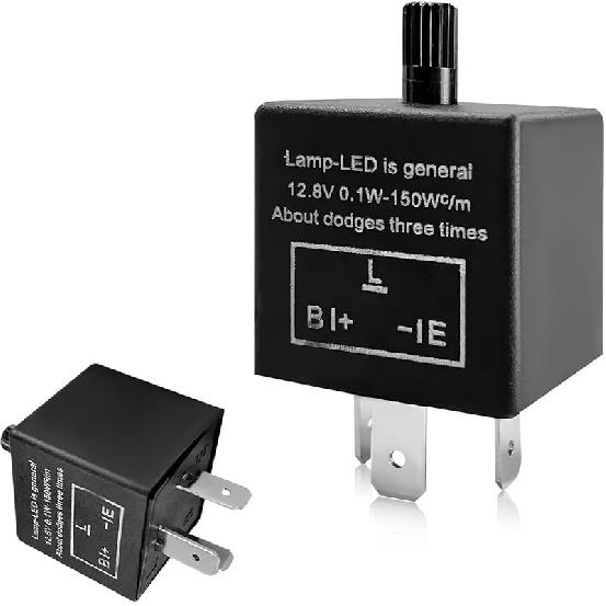 3-Pin CF13 EP34 Electronic Flasher Relay, CF13 JL-02 12V LED Light Flasher Blinker Relay, Universal Turn Signal Light Falsher Fixes Hazard Warn Hyper