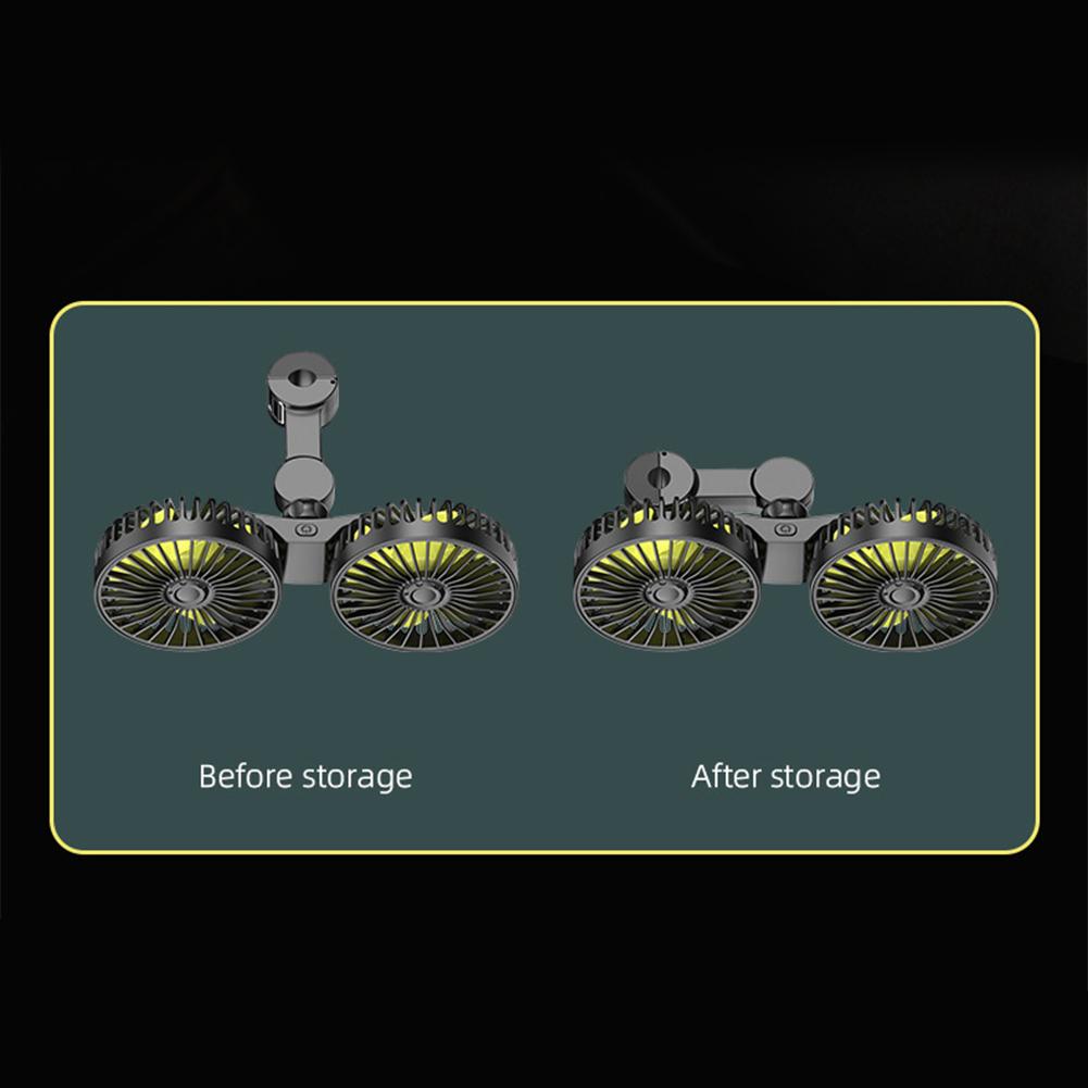Car Seat Back Cooling Fan Dual Head Ventilation Fan USB Charge 360 Degree Rotation Portable Cooler For Summer Car Accessori Q9U5