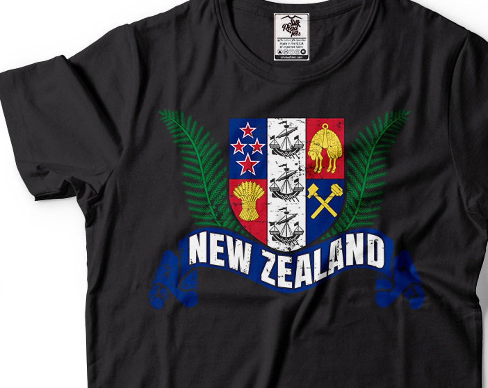 New Zealand Flag T-Shirt: All Blacks Rugby Soccer Fan Tee S
