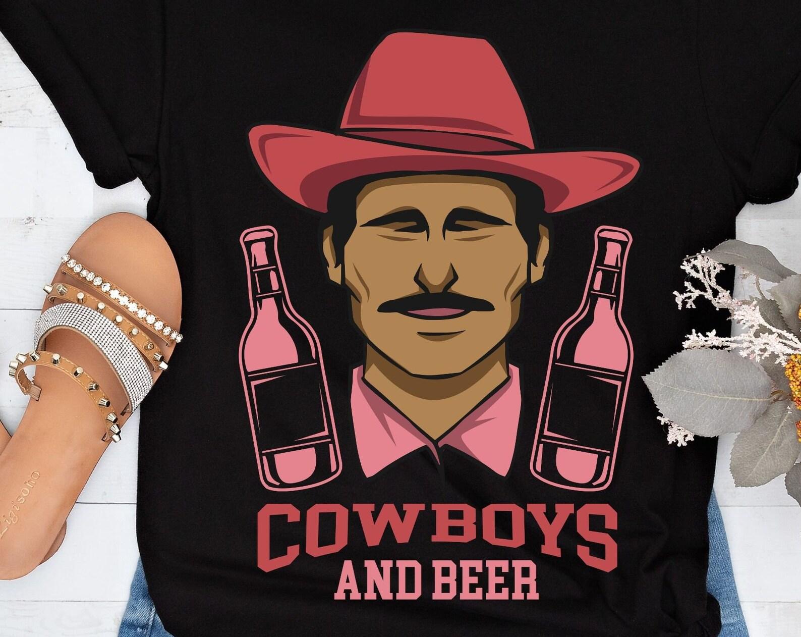 Cowboys and Beer, cowboy tshirt, cowgirl tshirt, retro tshirt M
